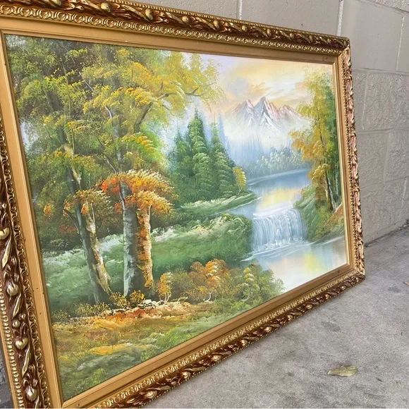 Antique R Boren Oil Painting Signed - Picture 4 of 9